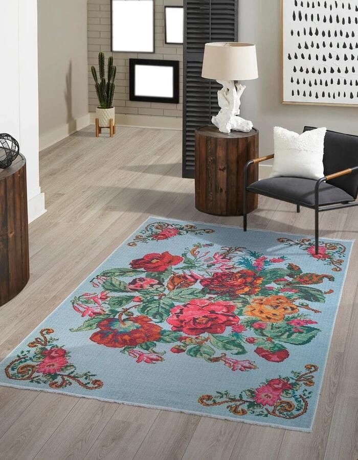 Flycarpets Adrasos Vintage Vloerkleed 160x230cm Gebloemd Kelim Multi