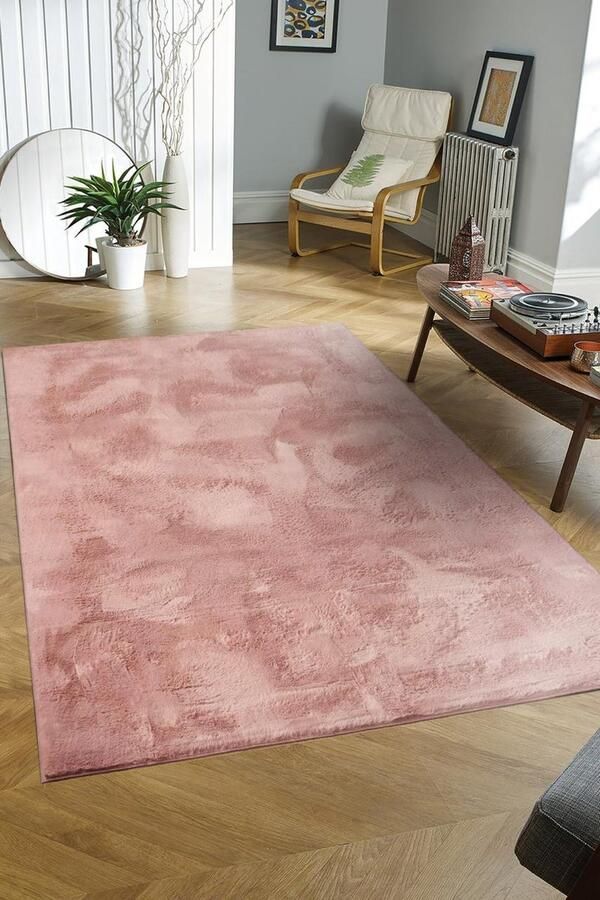 Flycarpets Amalfi vloerkleed Roze Hoogpolig wasbaar Fluffy en Zacht 120x170 cm