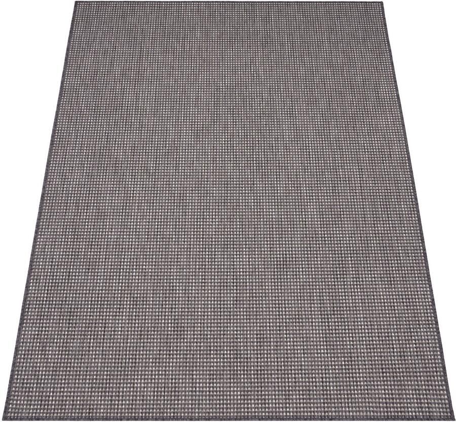 Flycarpets Binnen & Buitenkleed Nacira Laagpolig Vloerkleed Antraciet