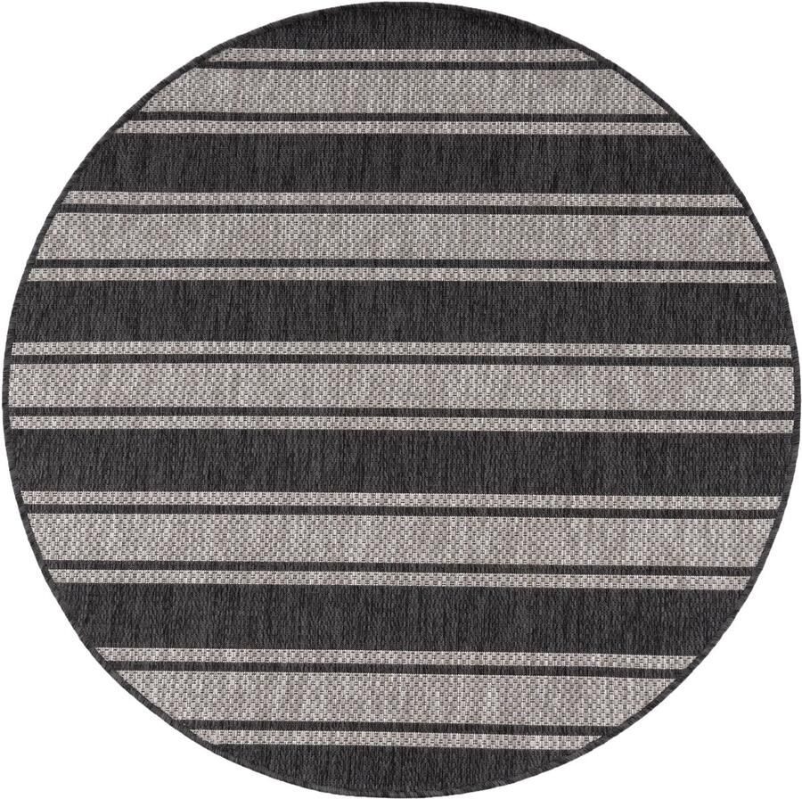 Flycarpets Binnen & Buitenkleed Romile Gestreept Grijs