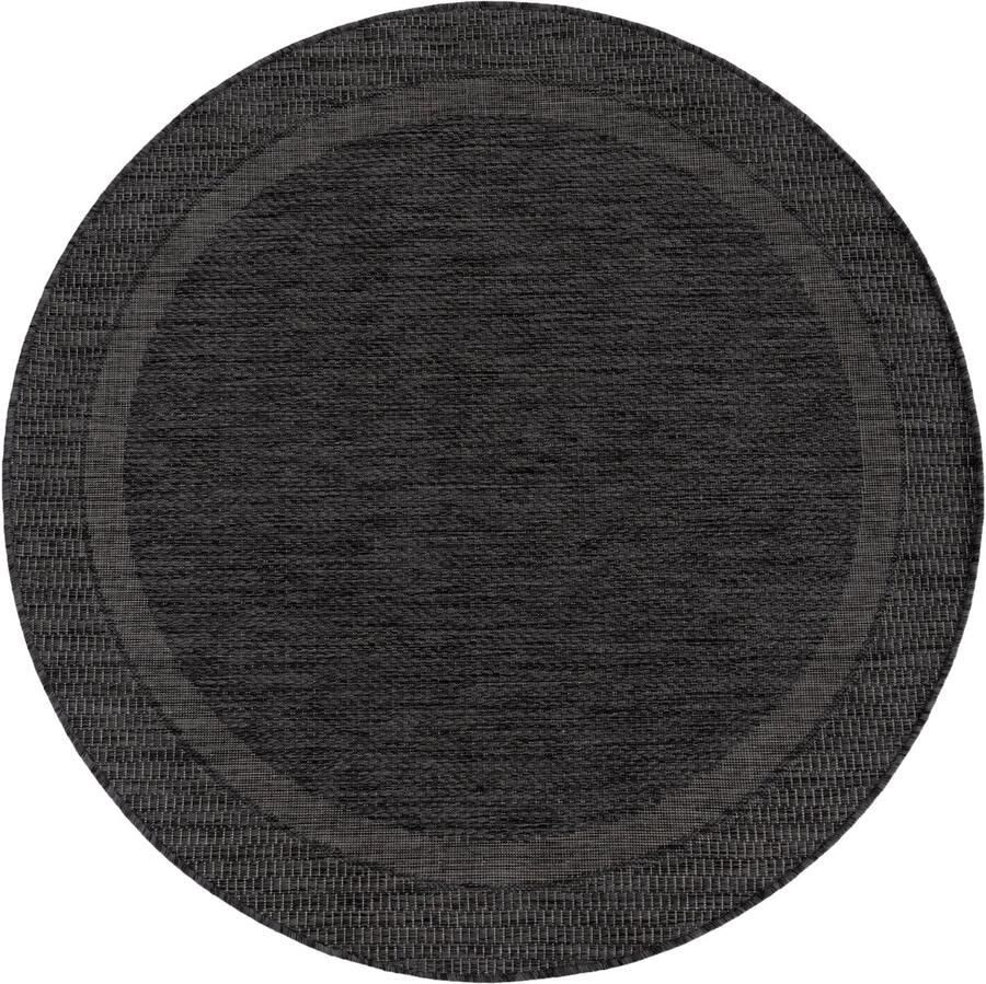 Flycarpets Binnen & Buitenkleed Romile Kader Lijstmotief Antraciet