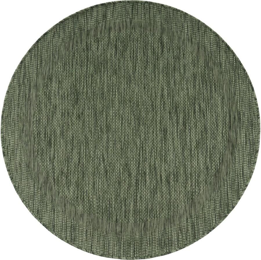 Flycarpets Binnen & Buitenkleed Romile Kader Lijstmotief Groen