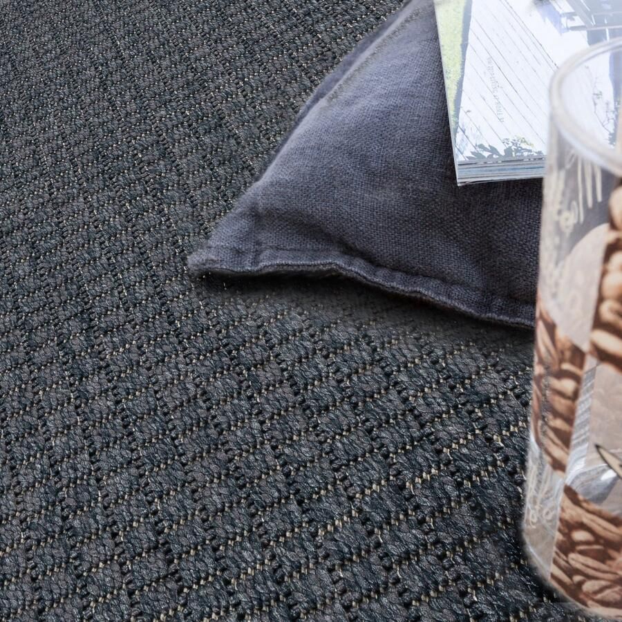 Flycarpets Binnen & Buitenkleed Timiso Effen Uni Marineblauw