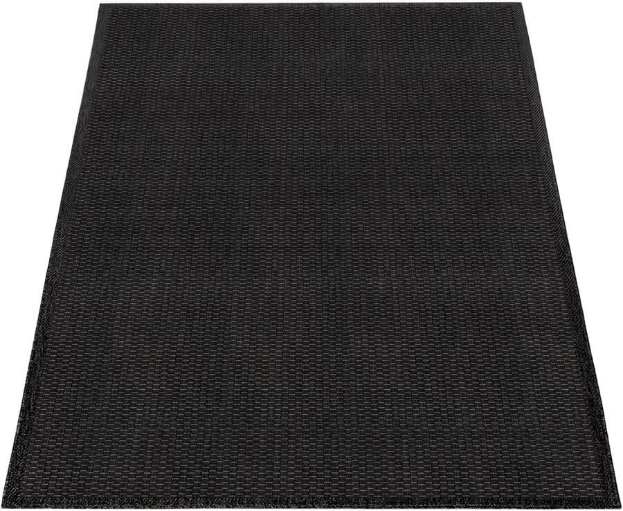 Flycarpets Binnen & Buitenkleed Timiso Effen Uni Zwart