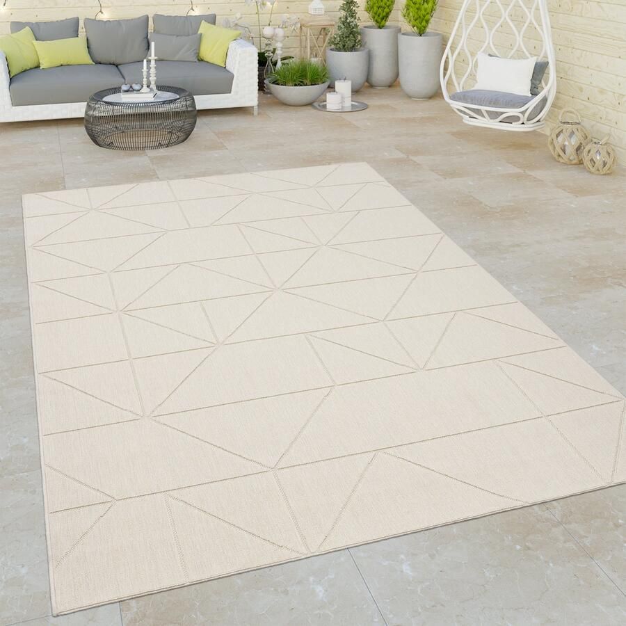 Flycarpets Binnen & Buitenkleed Vloerkleed Bruliza Geo Creme