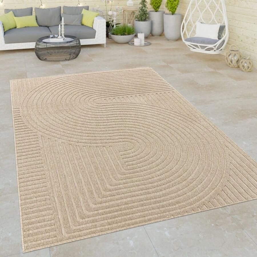 Flycarpets Binnen & Buitenkleed Vloerkleed Bruliza Japandi Beige