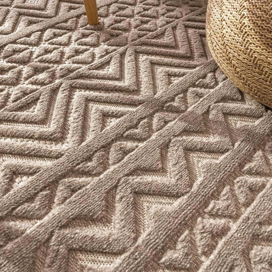 Flycarpets Binnen & Buitenkleed Vloerkleed Livotta Geo Beige