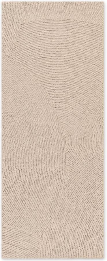 Flycarpets Calmio Wollen Loper Beige Laagpolig Japandi Scandinavisch 80x300 cm - Foto 3