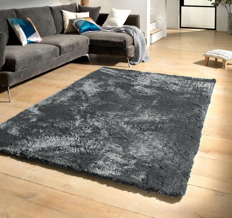 Flycarpets Curacao Hoogpolig vloerkleed Antraciet 80 x 150 cm