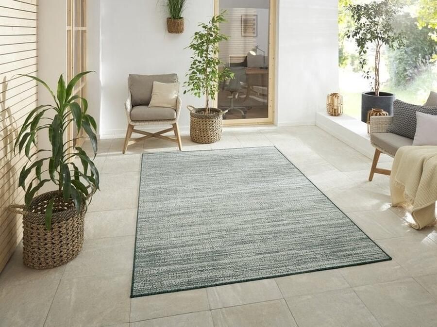 Flycarpets Elle Decoration Binnen & Buitenkleed Omkeerbaar Gemini Gemeleerd Groen 120x170 cm