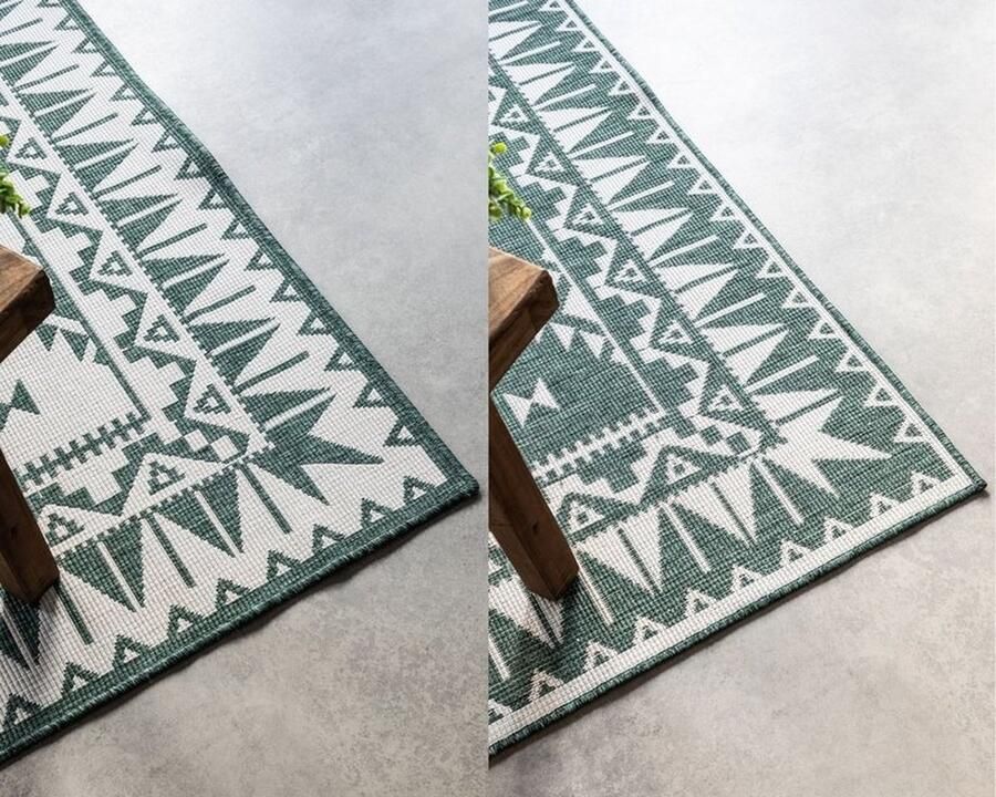 Flycarpets Elle Decoration Binnen & Buitenkleed Omkeerbaar Gemini Groen 80x150 cm
