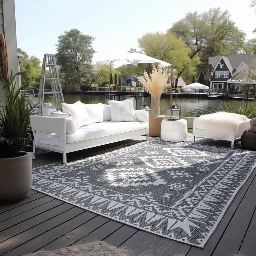 Flycarpets Elle Decoration Binnen & Buitenkleed Omkeerbaar Gemini Zilver 160x230 cm