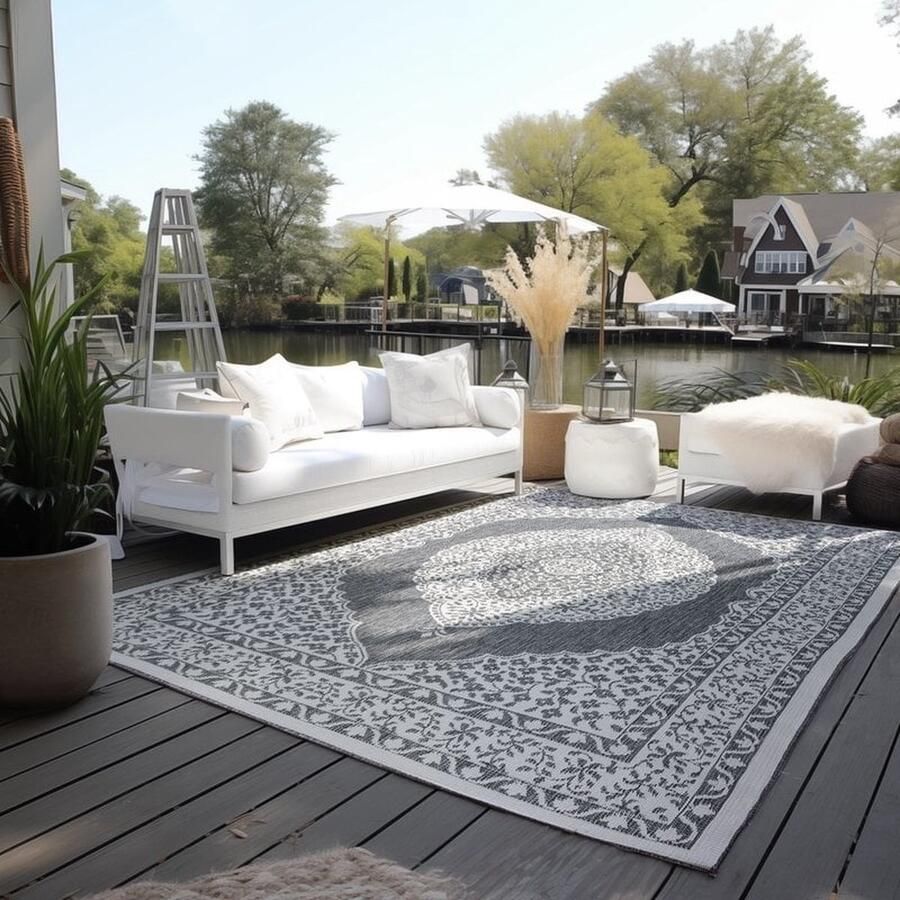 Flycarpets Elle Decoration Binnen & Buitenkleed Omkeerbaar Meekly Zilver 120x170 cm