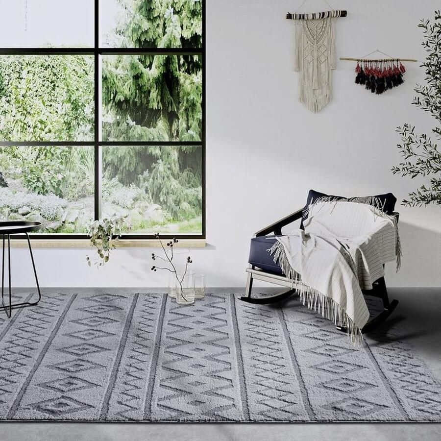 Flycarpets Elle Decoration Gallery Hoogpolig Tapijt Itinerance Lichtgrijs 80x240 cm