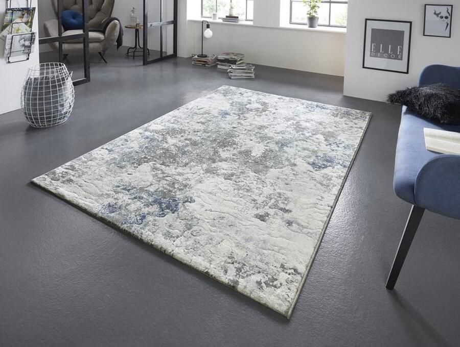 Flycarpets Elle Decoration Modern Design Vloerkleed Fontaine Creme Grijs Blauw 120x170 cm
