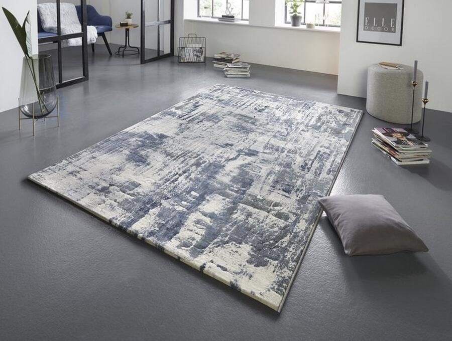 Flycarpets Elle Decoration Modern Design Vloerkleed -Vernon Blauw Grijs Creme 120x170 cm