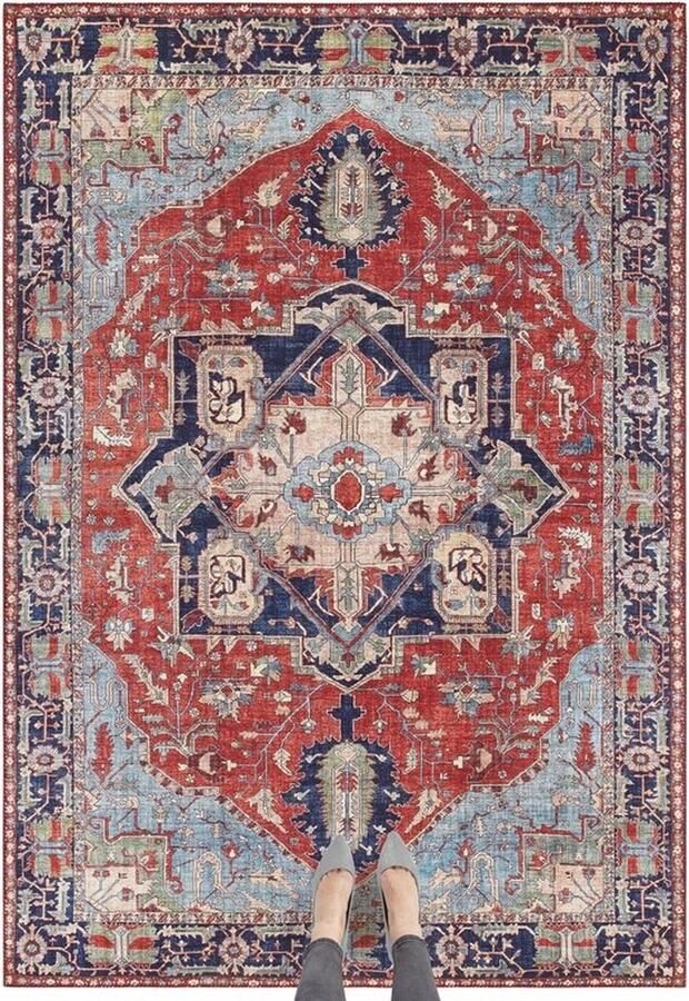 Flycarpets Elle Decoration Vintage Vloerkleed Hamadan Klassiek Rood 120x160 cm