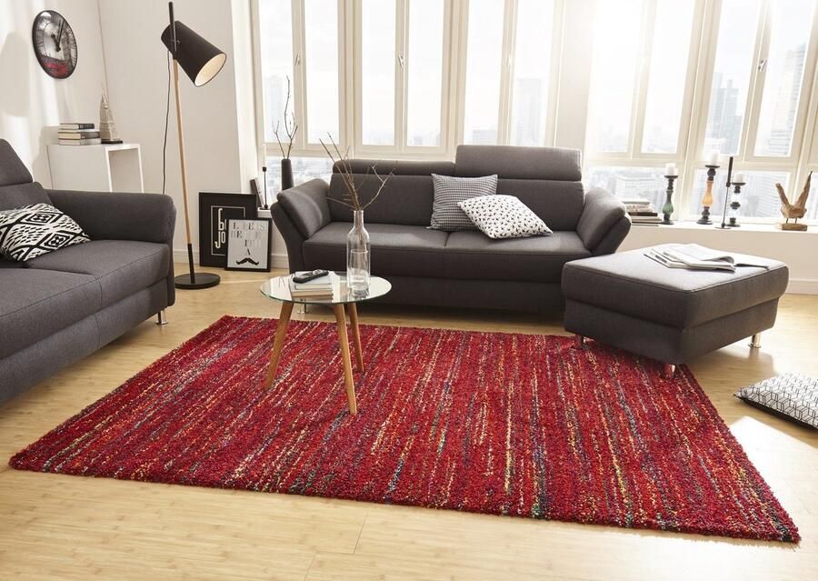 Flycarpets Hoogpolig Vloerkleed Nomadic Chic Rood Woonkamer Tapijt 200x290 cm