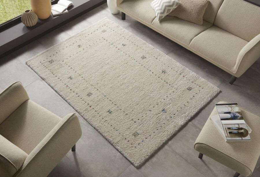 Flycarpets Hoogpolig Vloerkleed Teo Nomadic Creme Woonkamer Tapijt 160x230 cm