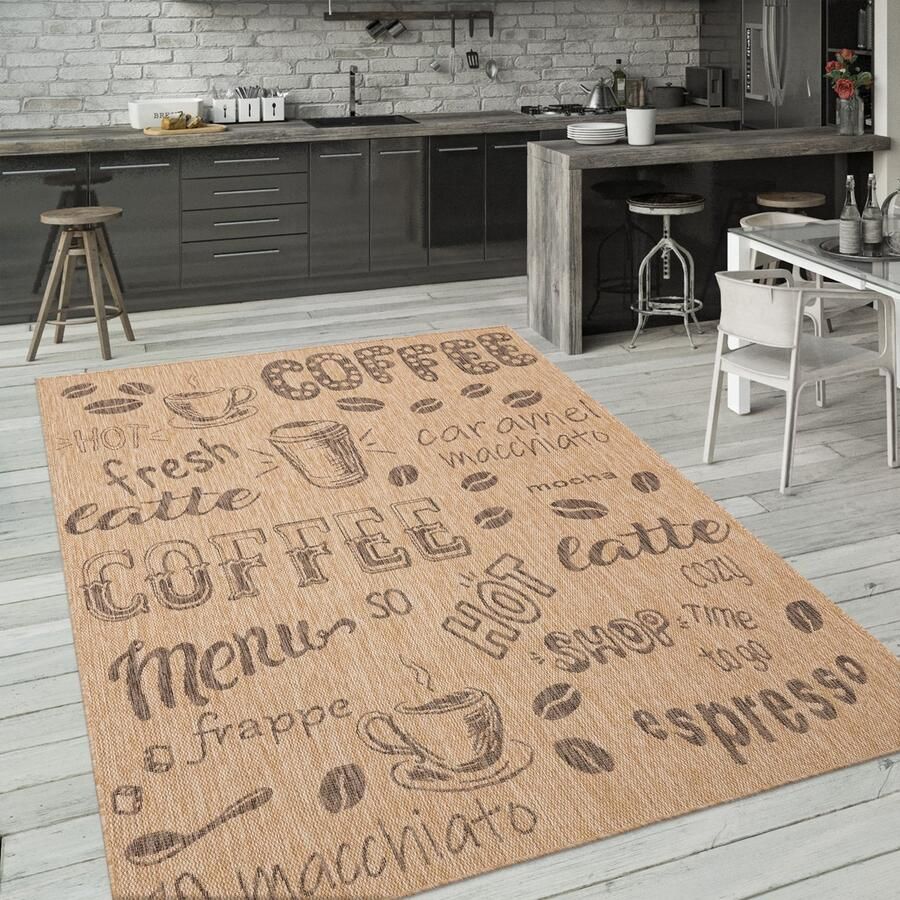 Flycarpets Keukenkleed Kitchen Koffie Beige