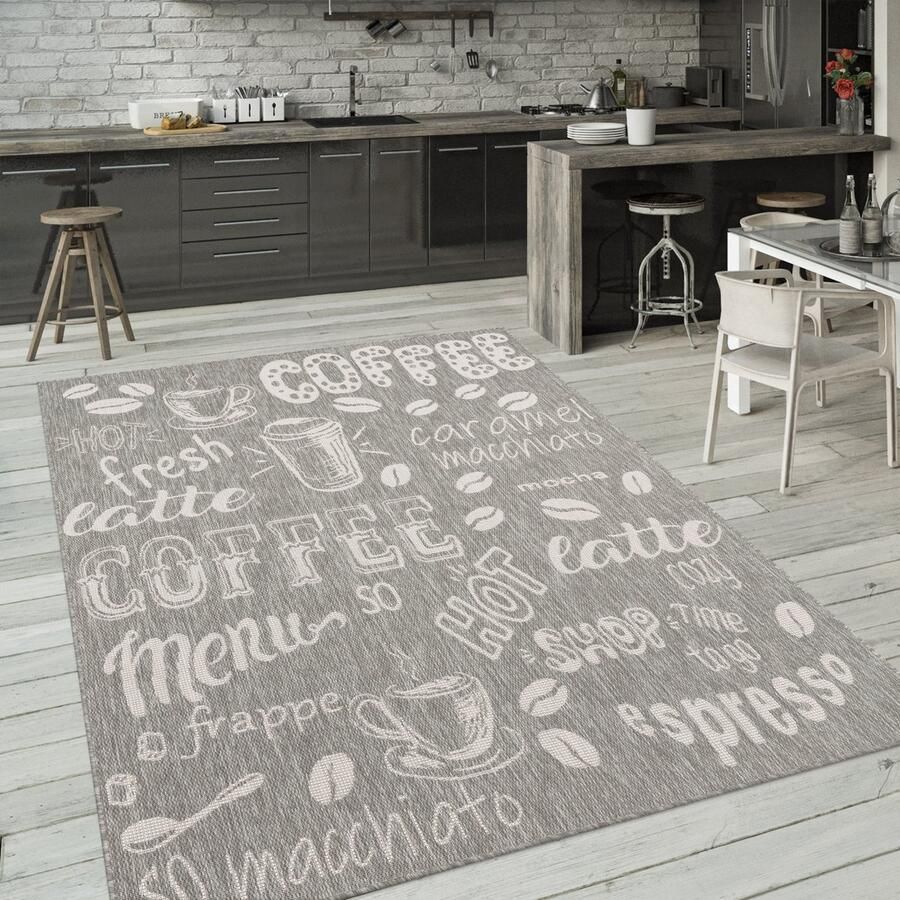 Flycarpets Keukenkleed Kitchen Koffie Grijs
