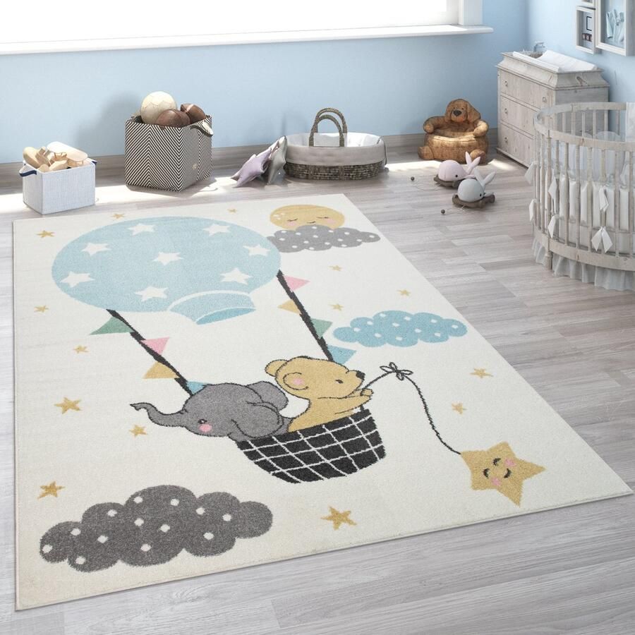 Flycarpets Kinderkamer Vloerkleed Ninaro Luchtballon Creme