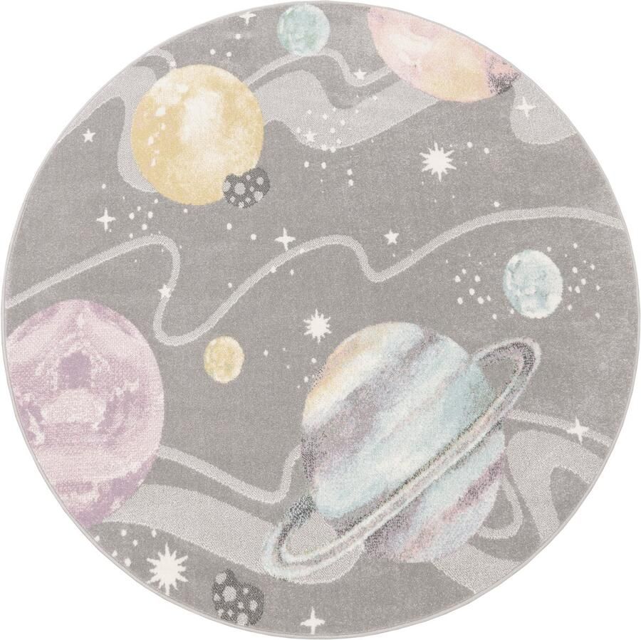 Flycarpets Kinderkamer Vloerkleed Ninaro Ruimte Grijs