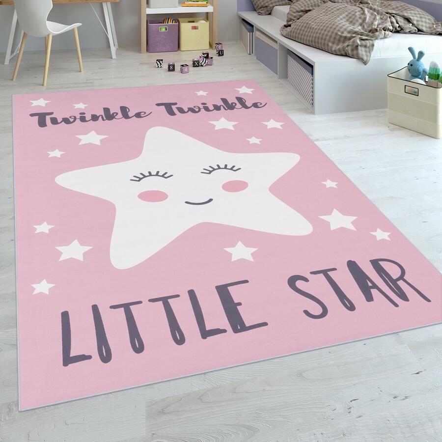 Flycarpets Kindervloerkleed Aleris Ster Roze