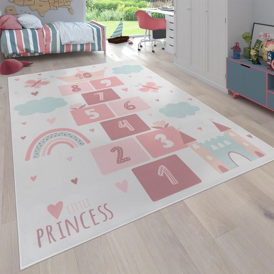 Flycarpets Kindervloerkleed Binola Prinses Hinkelen Creme
