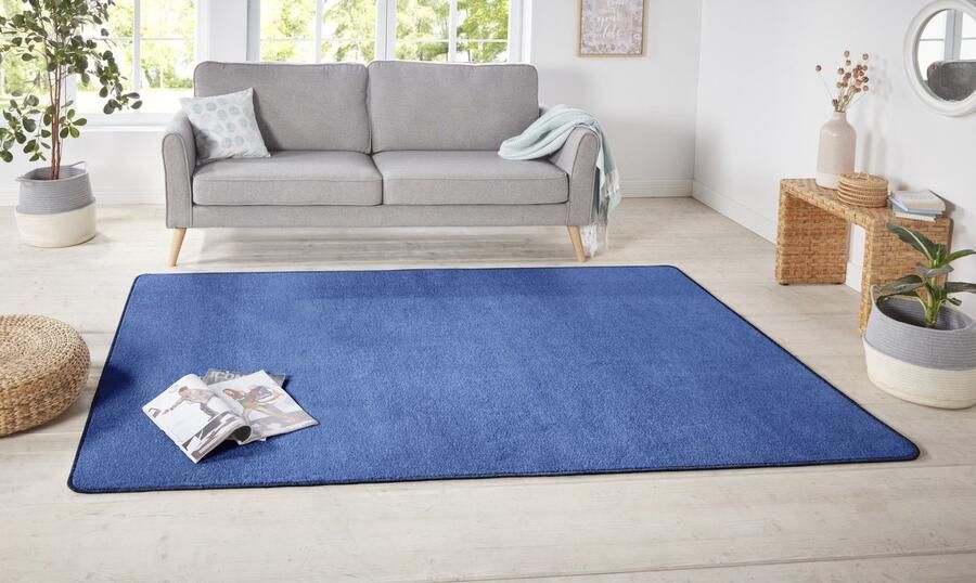 Flycarpets Laagpolig Effen Uni Vloerkleed Nasty Blauw 200x300 cm