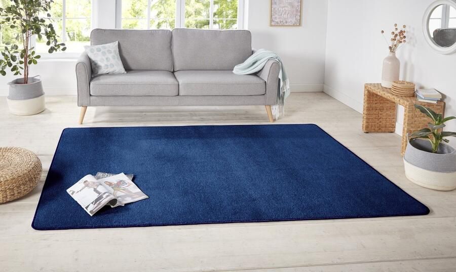 Flycarpets Laagpolig Effen Uni Vloerkleed Nasty Donkerblauw 160x240 cm