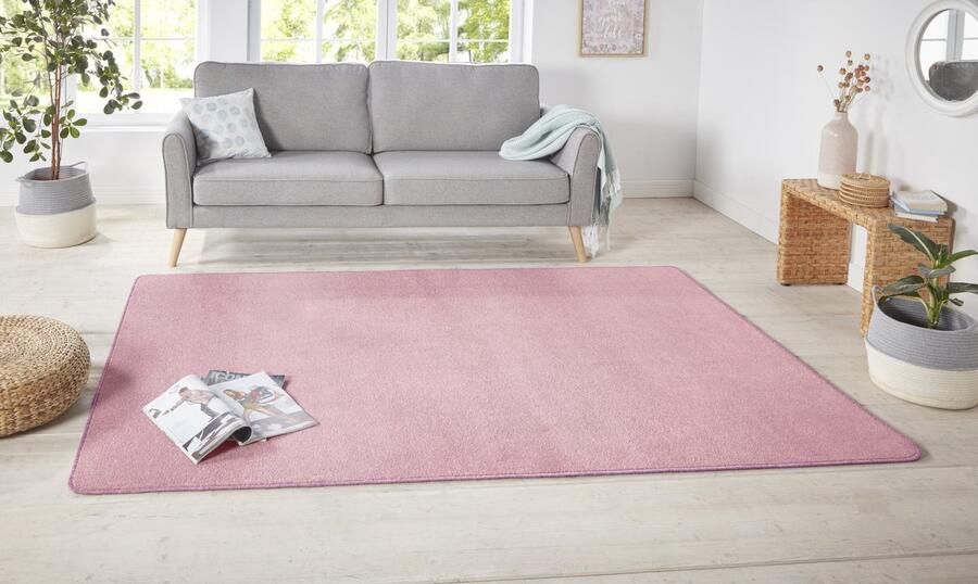 Flycarpets Laagpolig Effen Uni Vloerkleed Nasty Lichtroze 200x300 cm