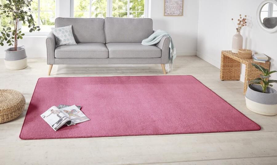 Flycarpets Laagpolig Effen Uni Vloerkleed Nasty Roze 140x200 cm