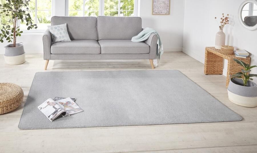 Flycarpets Laagpolig Effen Uni Vloerkleed Nasty Zilver 160x240 cm