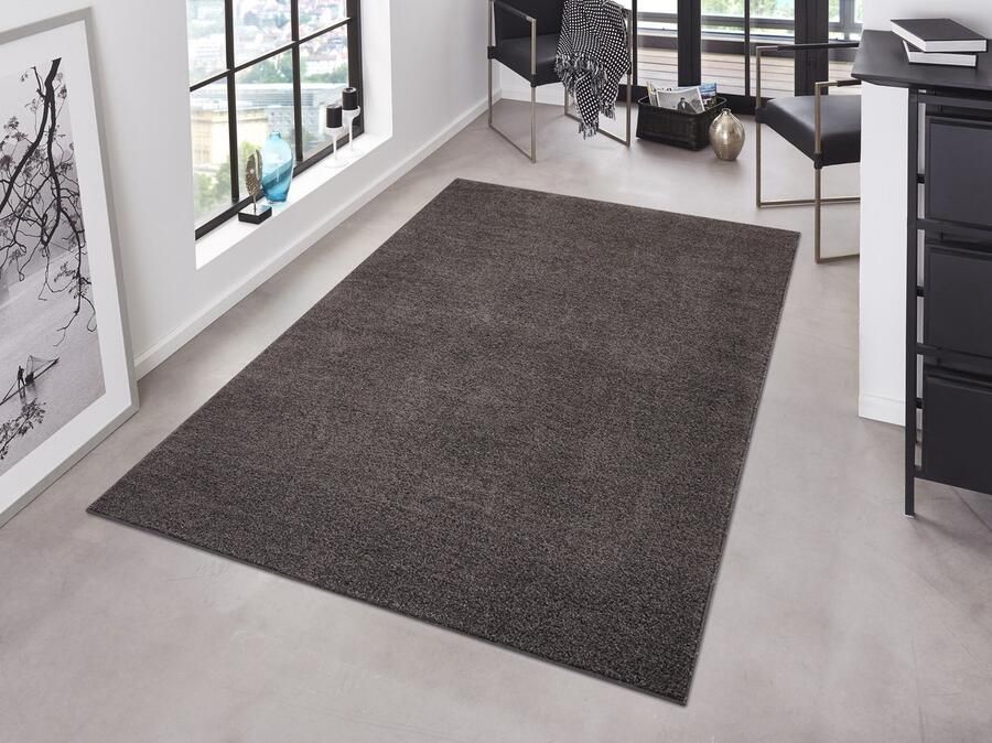 Flycarpets Laagpolig Velours Vloerkleed Designer Pure Antraciet 140x200 cm