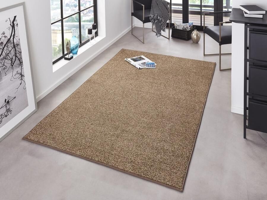 Flycarpets Laagpolig Velours Vloerkleed Designer Pure Bruin 200x300 cm