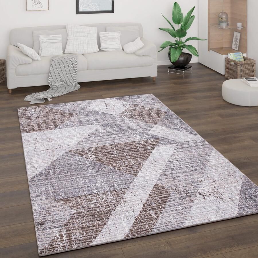 Flycarpets Laagpolig Vloerkleed Bareta Modern Bruin