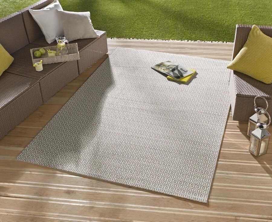 Flycarpets Laagpolig vloerkleed Binnen en buitenkleed Coin Grijs 80x150 cm