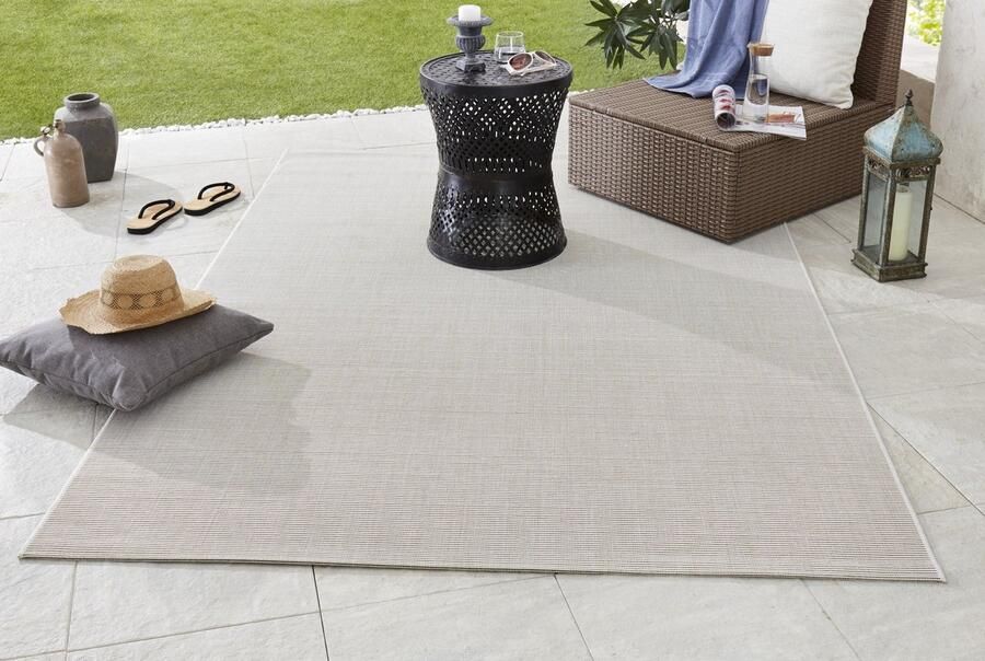 Flycarpets Laagpolig vloerkleed Binnen en buitenkleed Match Creme 80x150 cm