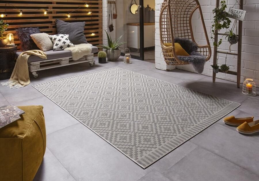 Flycarpets Laagpolig vloerkleed Breeze Binnen & Buitenkleed Naturel 80x150 cm