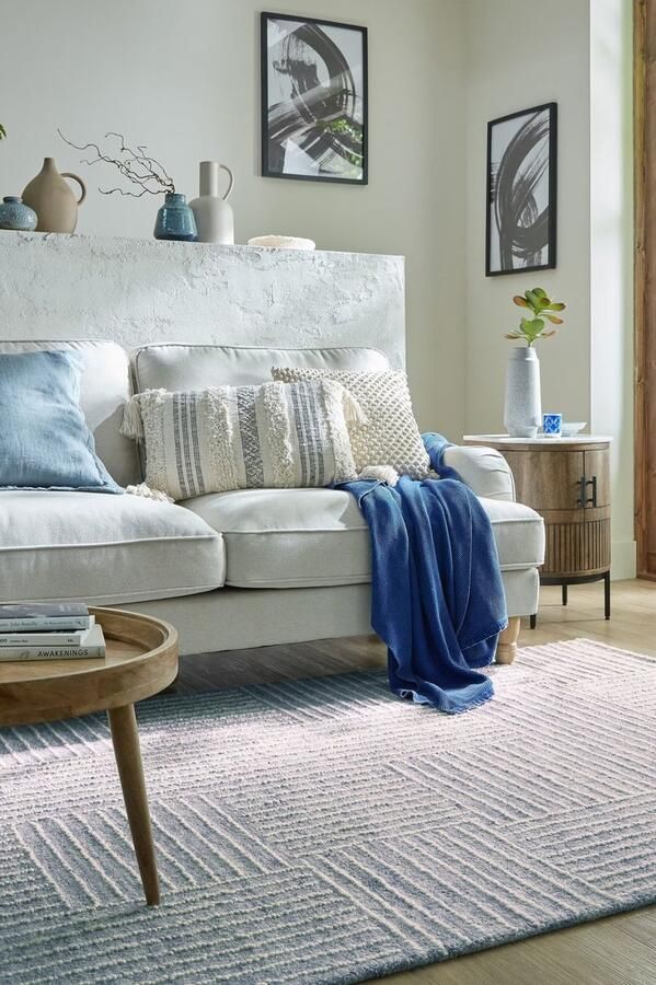 Flycarpets Laagpolig Vloerkleed Check Blue Abstract Blauw 120 x 170 cm