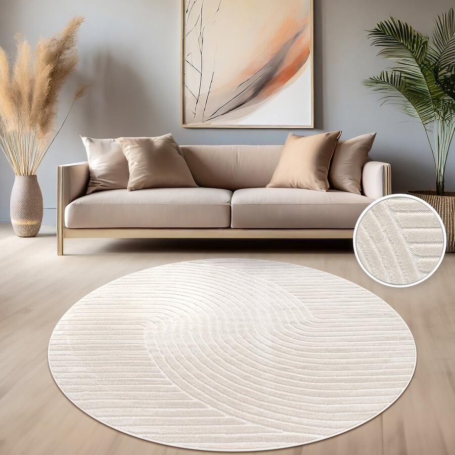 Flycarpets Laagpolig Vloerkleed Cotera Creme