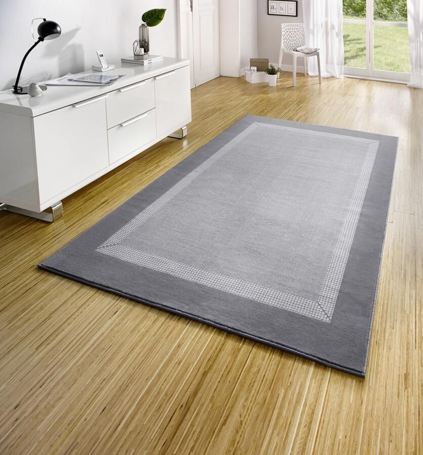 Flycarpets Laagpolig vloerkleed Designer Velours Lichtgrijs Zilver 160x230 cm