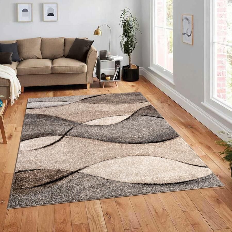 Flycarpets Laagpolig Vloerkleed Eceria Beige