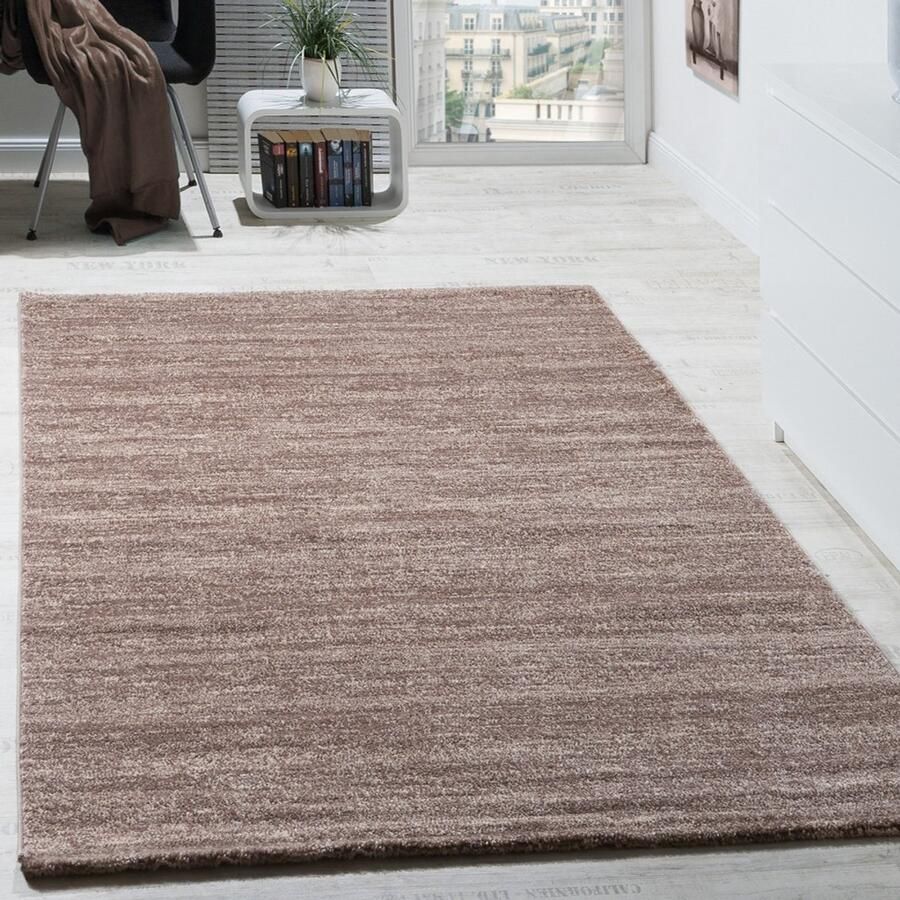 Flycarpets Laagpolig Vloerkleed Eceria Gemeleerd Modern Beige