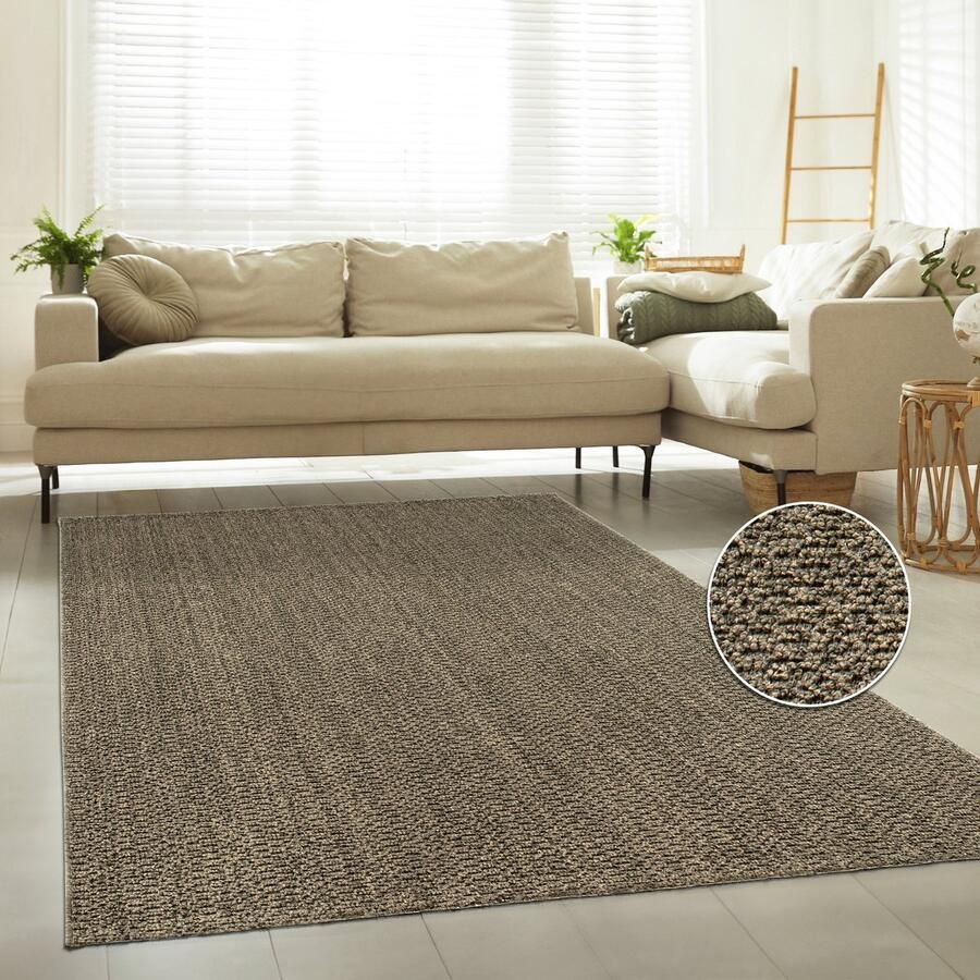 Flycarpets Laagpolig Vloerkleed Hamiber Wol look Groen