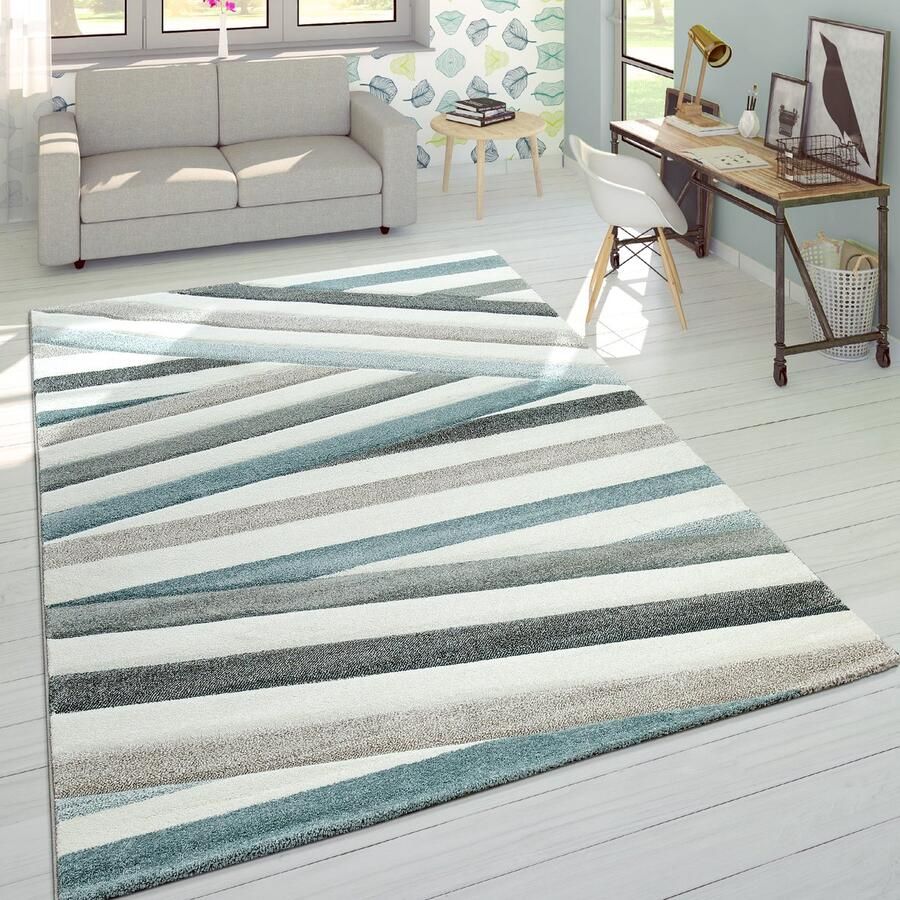 Flycarpets Laagpolig Vloerkleed Lareva Gestreept Design Creme Multi