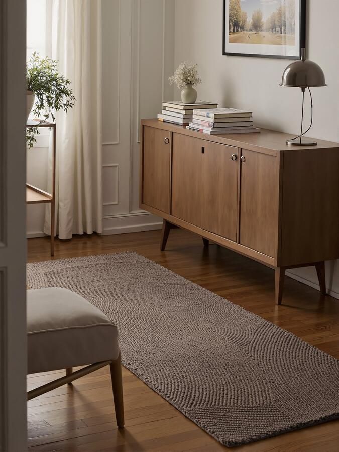 Flycarpets Laagpolig Wollen Vloerkleed Eleni Taupe 80x150 cm