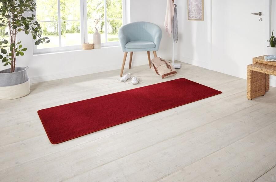 Flycarpets Loper Laagpolig Effen Uni Vloerkleed Nasty Rood 80x200 cm
