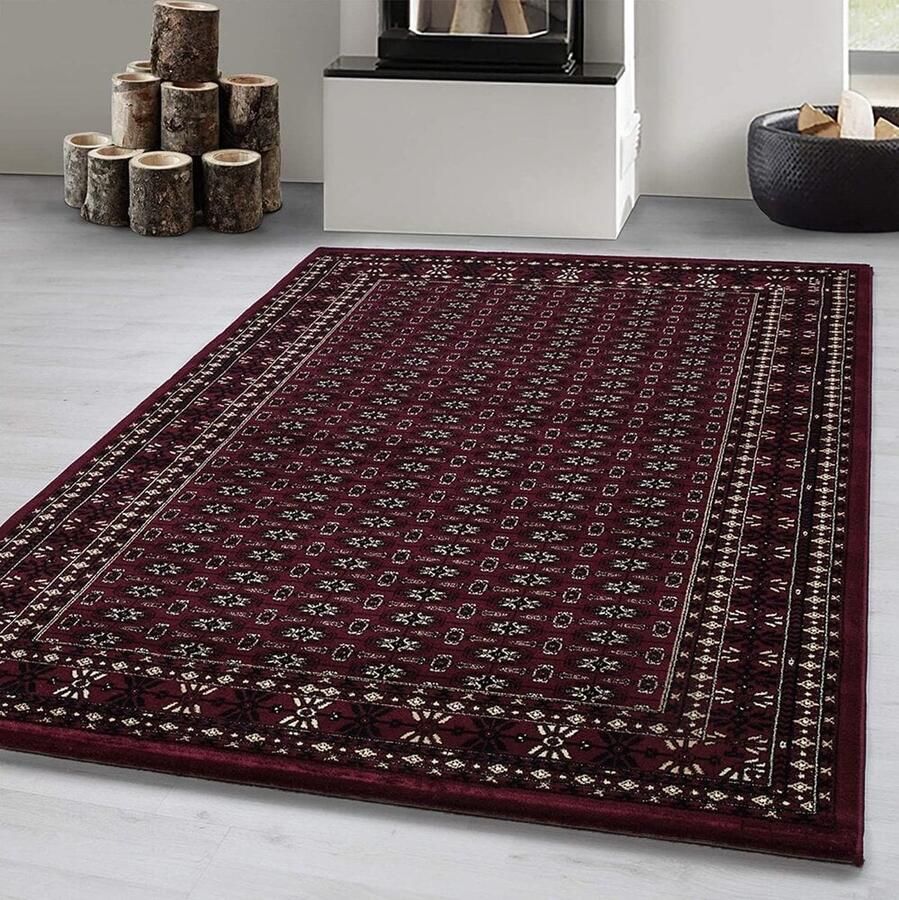Flycarpets Klassiek Vloerkleed Marrakesh Rood Beige 240x340 cm Oosters motief Perzisch Tapijt Laagpolig Retro Kleed Woonkamer - Foto 2
